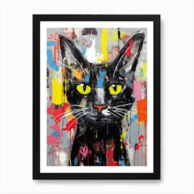 Feline Vandal: Black Cat Art Extravaganza Art Print