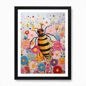 Bees Vivid Colour 4 Art Print