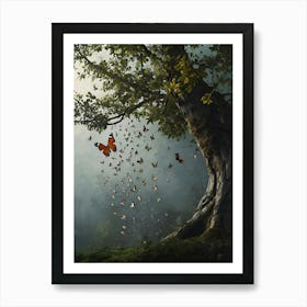 Butterflies In The Forest Art Print