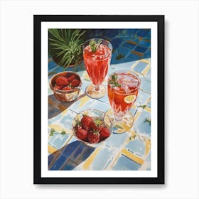 Strawberries And Cocktails In The Summer Sun 3 Art Print