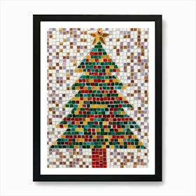 Mosaic Christmas Tree Art Print