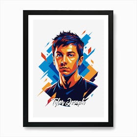 Tyler Joseph, Twenty One Pilots 03 Portrait Music Icon WPAP Pop Art Style Art Print