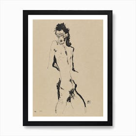 Male Nude (Self Portrait), Egon Schiele Art Print
