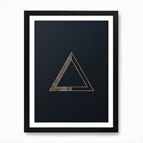 Geometric Gold Glyph Abstract on Dark Teal n.0213 Art Print