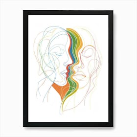 Abstract Women Portrait Series 7 Art Print