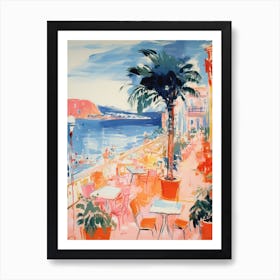 Palermo, Sicily   Italy Beach Club Lido Watercolour 3 Art Print