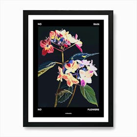 No Rain No Flowers Poster Hydrangea 3 Art Print
