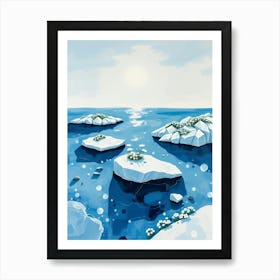 Icebergs In The Sea Art Print