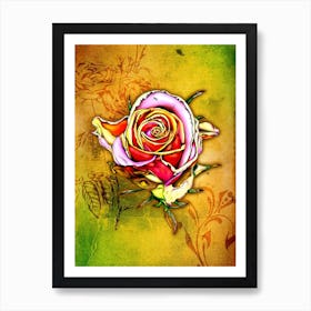 A Flower Nature Art Illustration In A Painting Style 11 Art Print