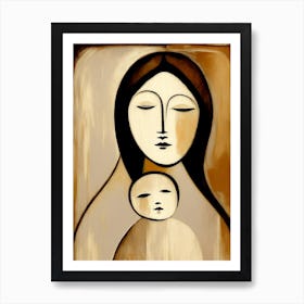 Mother And Child Symbol Symbol Abstract Painting Art Print