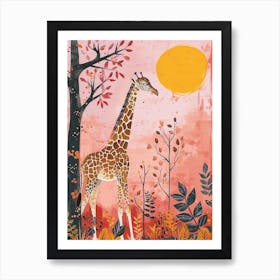 Giraffe In The Sun Storybook Watercolour Inspired 2 Art Print