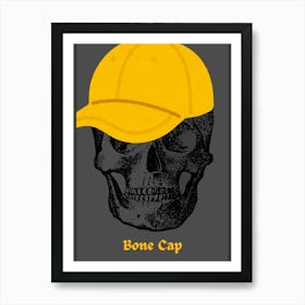 Humoristic Skull with Yellow Cap Art Print