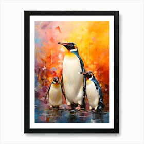 Polar Affection Penguins Together Art Print