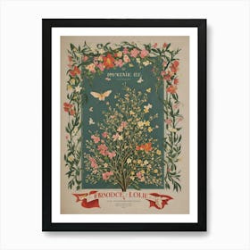 Spring Floral French Poster Honeysuckle Art Print 2 Art Print