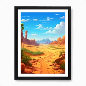 Sahara Desert Cartoon 1 Art Print