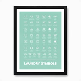 Artistic Laundry Symbols Guide For Home Use Art Print