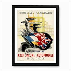 1948 Salon de L'Automobile et du Cycle, Belgium Art Print