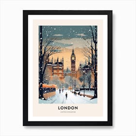 Winter Night  Travel Poster London United Kingdom 1 Art Print