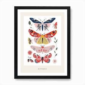 Colourful Insect Illustration Butterfly 5 Poster Art Print