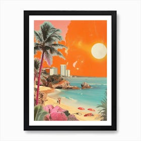 Miami   Retro Collage Style 3 Art Print