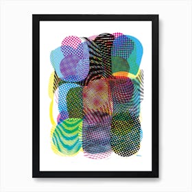 I ❤️ CMYK Halftones Art Print