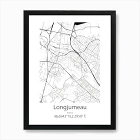 Longjumeau,France Minimalist Map Poster