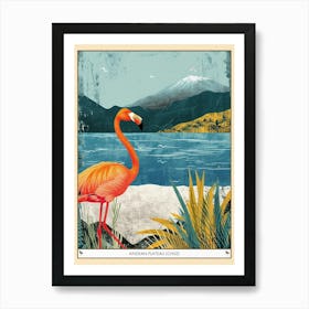 Greater Flamingo Andean Plateau Chile Tropical Illustration 1 Poster Art Print