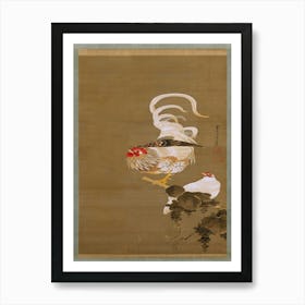 Hen And Rooster With Grapevine, Itō Jakuchū Art Print