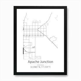 Apache Junction,United States Minimalist Map Art Print