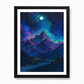 Aurora Night Sky Art Print