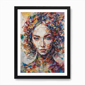 Geometric Portrait Of A Woman Art Print