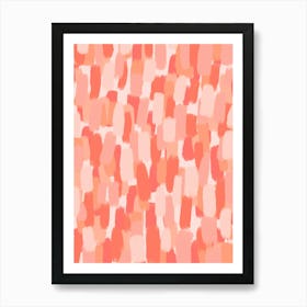 Abstract Brush Stroke Peach and Orange Art Print