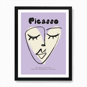 Picasso Hearts, Purple Art Print