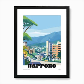 Sapporo Japan 1 Colourful Travel Poster Art Print