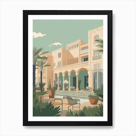 Casablanca Morocco Travel Illustration 1 Art Print