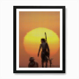 Star Wars The Force Awakens In A Pixel Dots Art Style Art Print