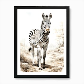 Monochrome Marvel Zebra S Elegance Art Print