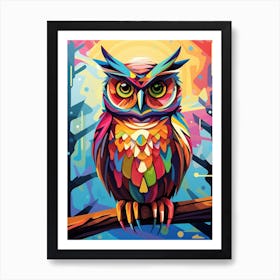 Owl Abstract Pop Art 3 Art Print