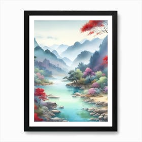 Watercolor Vibrant Country 7 Art Print