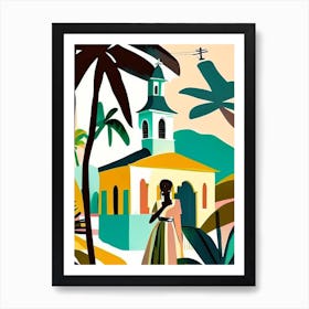 Mayreau Saint Vincent And The Grenadines Muted Pastel Tropical Destination Art Print