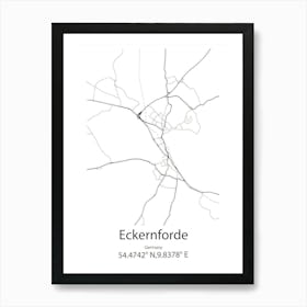 Eckernforde,Germany Minimalist Map Art Print