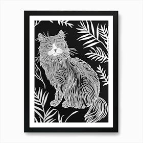 Laperm Cat Minimalist Illustration 4 Art Print