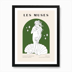 Les Muses Print Green Art Print