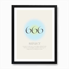 Angel Number 666 Reflect Art Print