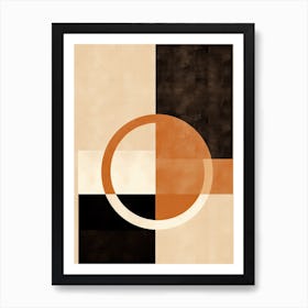 Prism Of Peace; Beige Mid Century Harmony Art Print