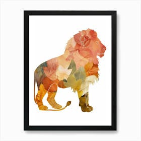 Barbary Lion In Different Seasons Clipart 3 Art Print