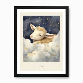 Sleeping Baby Goat Nursery Poster Art Print