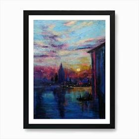 Sunset In Venice Art Print