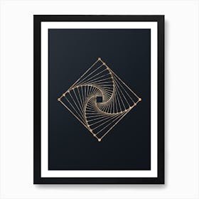 Abstract Geometric Gold Glyph on Dark Teal n.0249 Art Print