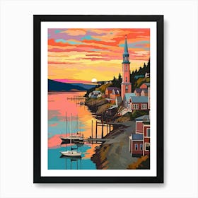 Port Townsend Retro Pop Art 1 Art Print